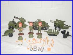 Vintage lot of RARE REMCO 1965 Li'l Soldier Joe Figures & Equipment & Vehicles
