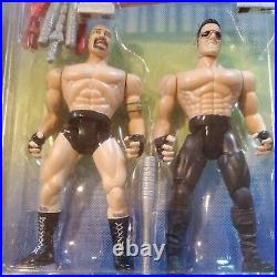 Vintage toy quest knockoffs wwf wwe the Rock and Stone cold steve Austin set