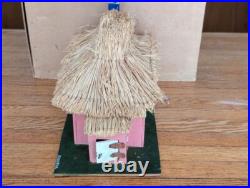 Vintage wooden toy figures Cottage with thatched roof The House that Jack Built