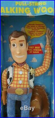Vintage1995 Disney's Toy Story 1 Talking Woody Figure Pull String Thinkway 62943