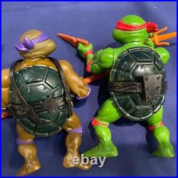 Vntg TMNT Action Figure Lot 1988 of 6 3 Soft head turtles 3 Hard Head Figs