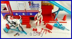 Vtg 1973 Ideal Toys Evel Knievel Scramble Van Box Motorcycle Figure Complete Set
