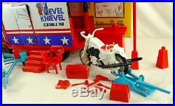 Vtg 1973 Ideal Toys Evel Knievel Scramble Van Box Motorcycle Figure Complete Set