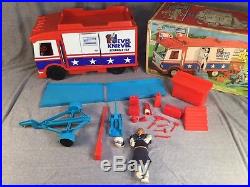 Vtg 1973 Ideal Toys Evel Knievel Scramble Van With Evel Figure In The Box
