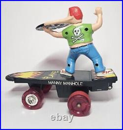 Vtg 1986 Playtime Motorized Skateboard Smack Ups Manny Manhole Rare 80s Banned