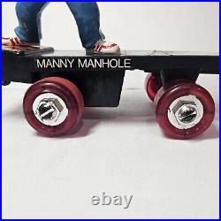 Vtg 1986 Playtime Motorized Skateboard Smack Ups Manny Manhole Rare 80s Banned