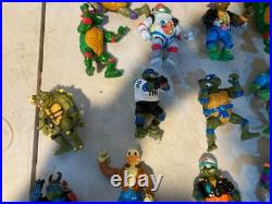Vtg 1988-1992 TMNT Action Figure Lot of 44 + Case Accessories Playmates Toys