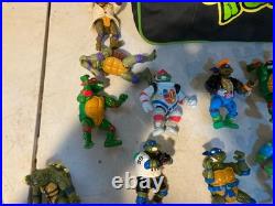 Vtg 1988-1992 TMNT Action Figure Lot of 44 + Case Accessories Playmates Toys