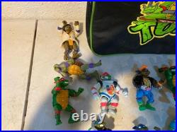 Vtg 1988-1992 TMNT Action Figure Lot of 44 + Case Accessories Playmates Toys