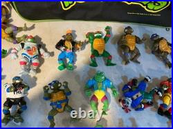 Vtg 1988-1992 TMNT Action Figure Lot of 44 + Case Accessories Playmates Toys