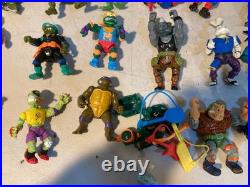 Vtg 1988-1992 TMNT Action Figure Lot of 44 + Case Accessories Playmates Toys
