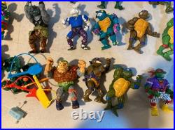 Vtg 1988-1992 TMNT Action Figure Lot of 44 + Case Accessories Playmates Toys