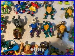 Vtg 1988-1992 TMNT Action Figure Lot of 44 + Case Accessories Playmates Toys