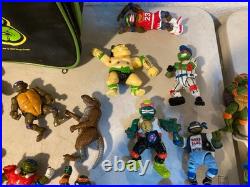 Vtg 1988-1992 TMNT Action Figure Lot of 44 + Case Accessories Playmates Toys