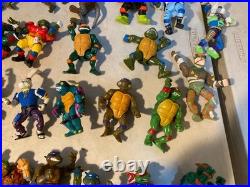 Vtg 1988-1992 TMNT Action Figure Lot of 44 + Case Accessories Playmates Toys