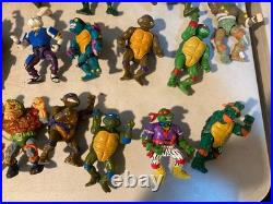 Vtg 1988-1992 TMNT Action Figure Lot of 44 + Case Accessories Playmates Toys