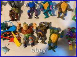 Vtg 1988-1992 TMNT Action Figure Lot of 44 + Case Accessories Playmates Toys