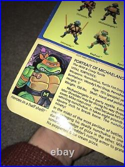 Vtg 1988 Michaelangelo Figure TMNT Ninja Turtles Playmates New on Card Unpunched
