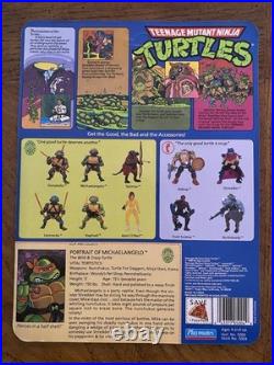 Vtg 1988 complete TMNT Set 4 Figures Lot W 10 Back Cardback w weapon racks