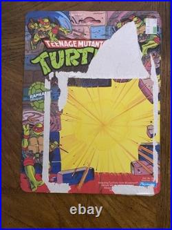 Vtg 1988 complete TMNT Set 4 Figures Lot W 10 Back Cardback w weapon racks