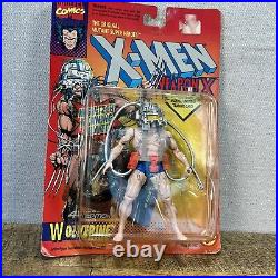 Vtg 1993 Toy Biz X-Men Wolverine Weapon X 4th Edition Blue Shorts Silver Cables