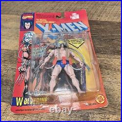 Vtg 1993 Toy Biz X-Men Wolverine Weapon X 4th Edition Blue Shorts Silver Cables
