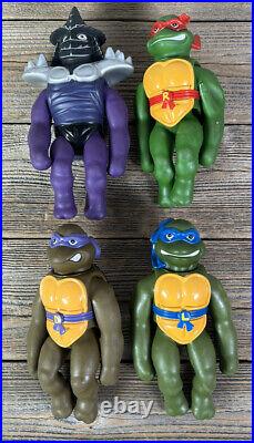 Vtg 1996 TMNT Ninja Turtles Stretch Figures Leonardo Raphael Donatello Shredder