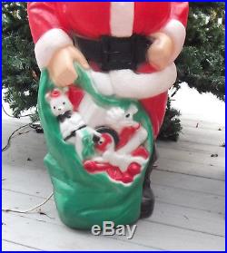 Vtg. Empire 46 Santa Claus Christmas Lighted Blow Mold Toy Sack ORIGINAL BOX