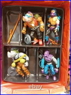 Vtg Lot of 10 Teenage Mutant Ninja Turtles TMNT 1988 Action Figures in Carrier