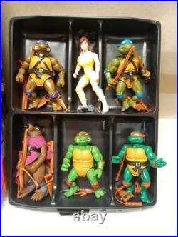 Vtg Lot of 10 Teenage Mutant Ninja Turtles TMNT 1988 Action Figures in Carrier
