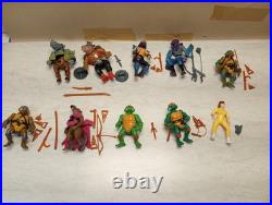 Vtg Lot of 10 Teenage Mutant Ninja Turtles TMNT 1988 Action Figures in Carrier