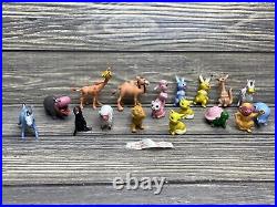 Vtg Lot of 16 Plastic Figure Zoo Animals Various Colors 1-2.5 Made in Hong Kong