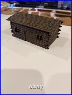 Vtg Marx Fort Apache Playset Lot 102 Pc Log Cabin Fences Figures Accessories