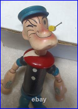 Vtg Original 1932 Popeye the sailor Chein 8 wooden doll cartoon figure