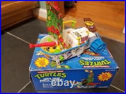Vtg Playmates 1991 TMNT Teenage Mutant Ninja Turtles Leo's Jolly Turtle Tubboat