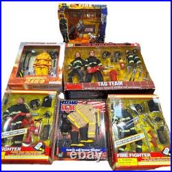 Vtg Power Team Elite GI Joe 12 Firefighter Action Figure Accessory Toy Lot NIB
