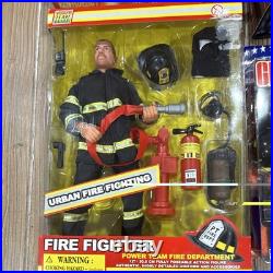 Vtg Power Team Elite GI Joe 12 Firefighter Action Figure Accessory Toy Lot NIB