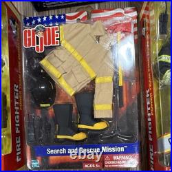 Vtg Power Team Elite GI Joe 12 Firefighter Action Figure Accessory Toy Lot NIB
