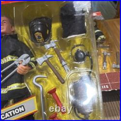 Vtg Power Team Elite GI Joe 12 Firefighter Action Figure Accessory Toy Lot NIB