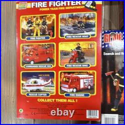 Vtg Power Team Elite GI Joe 12 Firefighter Action Figure Accessory Toy Lot NIB