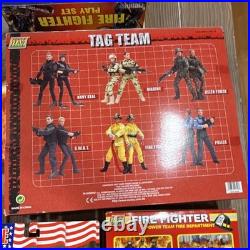 Vtg Power Team Elite GI Joe 12 Firefighter Action Figure Accessory Toy Lot NIB