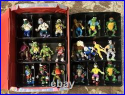 Vtg Teenage Mutant Ninja Turtle TMNT Playmates Collectors Case Lot of 20 figures