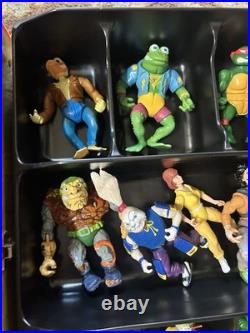 Vtg Teenage Mutant Ninja Turtle TMNT Playmates Collectors Case Lot of 20 figures
