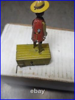 Vtg Tin toy Germany 1920's era Figure on pole dancing