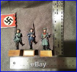 WW II, Vintage Metal Toy German WW2 Soldiers, Painted, Lot OF 3 figures