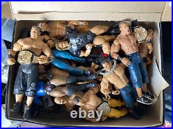 WWE Action Figures Vintage Toy Lot With 2 Jakks Pacific Championship Belts 2006