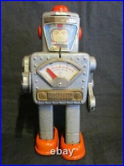 Yonezawa Wind-Up Space Explorer Tin Toy Robot Figure Silver Japan #3414